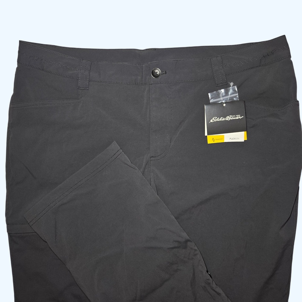 NEW Eddie Bauer Travex Horizon Roll Up Pants Womens 16 Gray Stretch Hiking